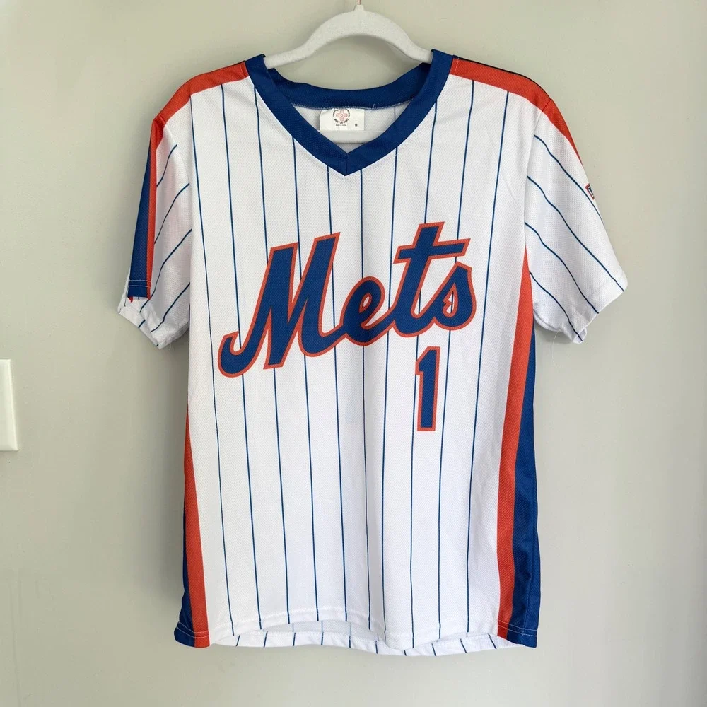 MLB New York Mets Mookie Wilson 1 25th Anniversary Pinstripe Jersey Vintage M